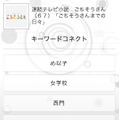 キーワードコネクトから番組のキーワードを一覧表示した画面