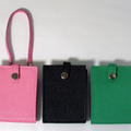 Leather Pouch Case for 3rd iPod nano（左から、ピンク/ブラック/グリーン）