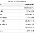 提供価格、および提供開始時期