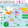 P2Pソフトの世界分布