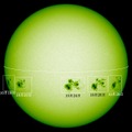 国立天文台 太陽観測所のフレア望遠鏡が取得した黒点（10月18日～28日、抜粋）（c） 国立天文台