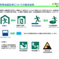 「避難所等の地図記号」に関する補足説明。JIS規格の記号を簡略化したものが使われている(画像は国土地理院報道資料より)