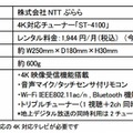 「ひかりTV」4Kチューナー（外付けチューナー）