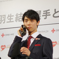 囲み取材での羽生結弦選手