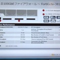 FortiGate-3810Dの仕様。GbE×2（管理用ポート）と、100GbE×6を備える