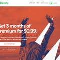 「Spotify」サイト（海外からアクセスした場合）