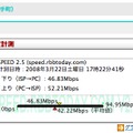 b/g互換の11nでの実測値：下り46.83Mbps／上り52.21Mbps