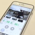 カメラの動体検知機能で撮影した録画映像。バーグラフとサムネイルを使い、いつ、どんな映像が録画されたのかをアプリ上で確認できる（撮影：防犯システムNAVI取材班）