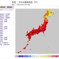 最高気温の分布図（全国）