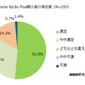 iPhone 6s/6s Plusの購入者の満足度（n=293）