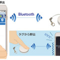 タグと接続が切れた地点を地図で確認することができ、紛失防止に利用できる。電話着信をタグが音や光で知らせる機能もあり、鞄の中のスマホ着信などの確認にも利用が可能（画像はプレスリリースより）