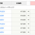 全6製品の新価格（消費税含まず）
