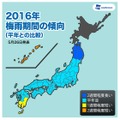 2016年・梅雨期間の傾向