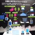 水位監視システムの不感地帯ソリューション構成図と構成機器（撮影：防犯システム取材班）