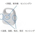 小型・軽量ながら温度、湿度、気圧、照度、紫外線、音圧、加速度と様々な環境情報を取得できる点が特徴（画像はプレスリリースより）