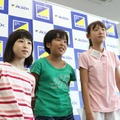 報道陣の質問に答える参加した子供たち。男女比は、男の子12名、女の子7名という構成だった（撮影：防犯システム取材班）