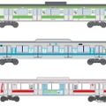 3社は今回のアプリ連携をPRするラッピング列車を運行する。画像はラッピング列車のイメージ。