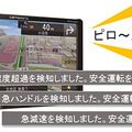 車載機では、危険運転を検知するとドライバーに対して安全運転を呼びかける（画像はプレスリリースより）