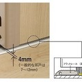 フラットレールと扉下のガイドで吊戸特有のドアの振れを抑えつつ、扉下の隙間を狭くすることで足の指はさみも防ぐことができる（画像はプレスリリースより）