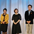 左からシスコシステムズの鈴木みゆき社長、石川佳純、同社鈴木和洋