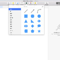 ツールバーの「図形」ボタンをクリックして配置する図形を選択する。右上のペンのマークをクリックしてペンツールで自由に描画できる