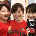 左からＴＢＳアナウンサーの皆川玲奈、日比麻音子、江藤愛、山本里菜、宇内梨沙