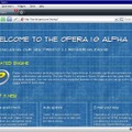 「Opera 10」アルファ版の初回起動時の画面。ポータルサイトが表示される