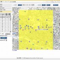 ある程度条件を絞り込んで検索を行うと地図上にポイントが現れる。これをクリックすれば航空写真が表示される