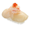 贅沢ほたて（一貫）　かに添え 220円