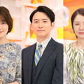 左から）阿部華也子、生田竜聖アナウンサー、西山喜久恵アナウンサー（c）フジテレビ