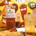 「午後の紅茶 おいしい無糖」と串カツ。