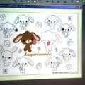 塗り絵をするうさぎのテンプレート