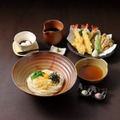 海老の天ぷら盛り合わせぶっかけうどん