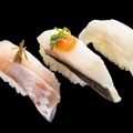 北海白身三昧 （ほっけ昆布〆・銀だら炙り・ひらめ） 540円