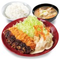 海老マヨとチキンカツの合い盛り定食