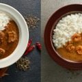「焙煎スパイスのごろり牛肉カレー」「焙煎スパイスの海老のクリーミーカレー」