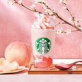 白桃と桜わらびもち フラペチーノ