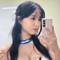 韓国の人気チアガール、目のやり場に困るピンク私服姿に反響続々！満開の桜にも負けない圧巻美貌【PHOTO】