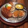 バーボンBBQハンバーグ＆グリルドポーク アップルジンジャーソース 石焼きハンバーグ 　2,480円（税込）／粗びきハンブルグ 2,880円（税込）