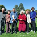 ＜14時の回出演者＞左から佐藤敏夫（音響監督）、沢田敏子、羽佐間道夫、鈴木弘子、野村道子（MC）、西尾周祐（ピアノ）