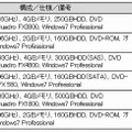 新製品の構成と価格