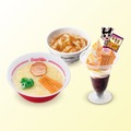 しるこサンドクリぜんパフェ特別セット（ミニラーメン・ミニ五目ごはん・しるこサンドクリぜんパフェ）　790円（税込）