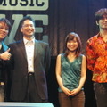 BS朝日とUSENの共同イベント「SHAKE THE MUSIC LIVE」で挨拶した押尾コータローら出演陣。