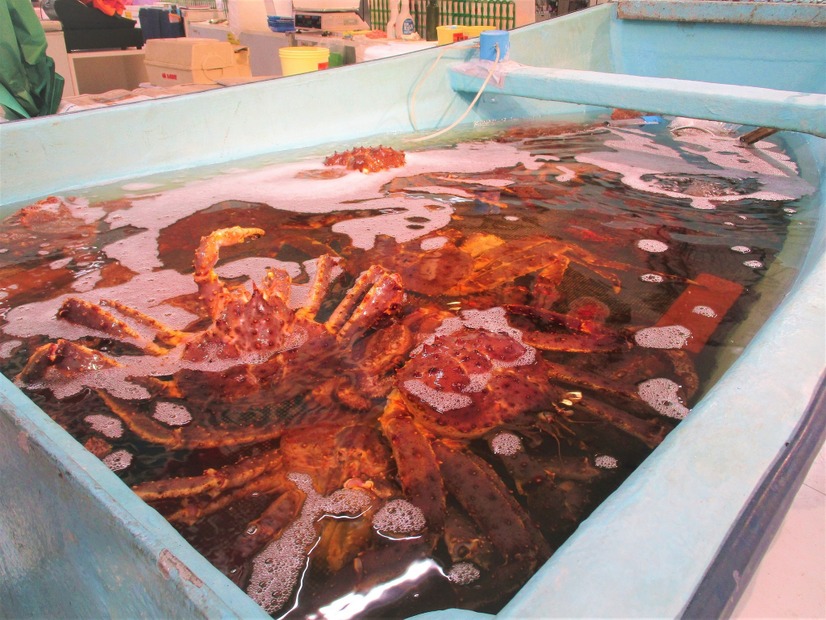 お好みの蟹をお選びいただき、その場でボイル。