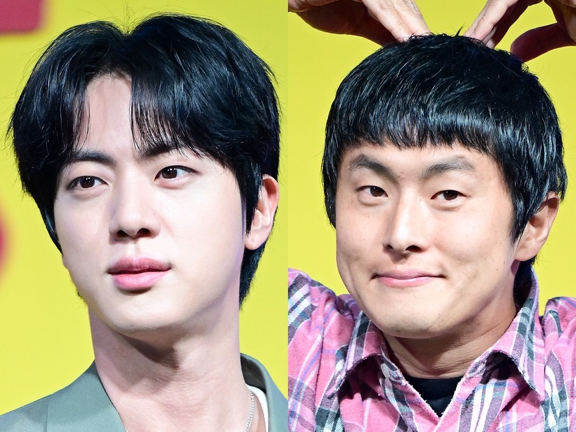 「顔がホットクみたい…」BTS・JINとの記念写真に自虐コメント？バラエティ番組共演者のSNS投稿が話題
