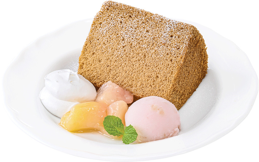 「ごろっと白桃の紅茶シフォンケーキ」（税込539円）