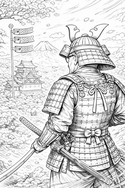 武者カーネル塗り絵