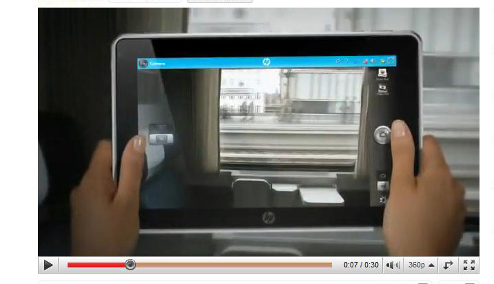 動画、静止画の撮影が可能なカメラを搭載した「HP Slate」