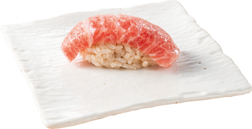 「アンデスの紅塩で食べる、本鮪カマトロ握り［1貫］」（税込352円）