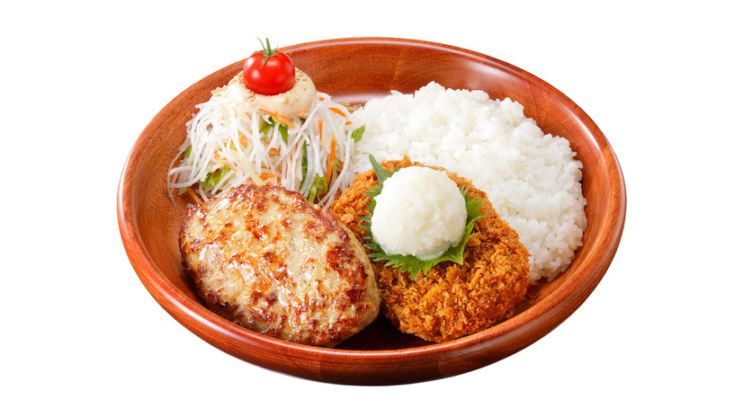 メンチカツおろしそ&ハンバーグディッシュ